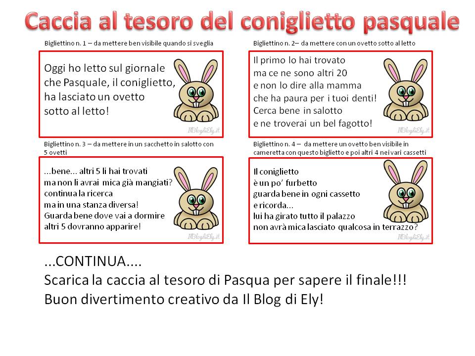 caccia al tesoro di pasqua da scaricare e stampare