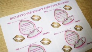 biglietto invito beauty party per bambine