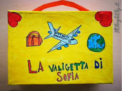 valigetta fai da te con cartone riciclato per bambini viaggiatori