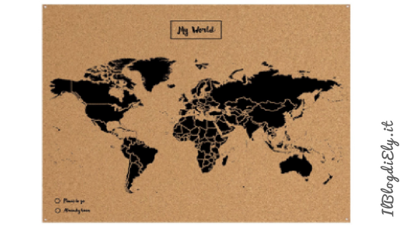 mappa del mondo di sughero