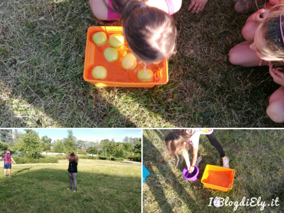 giochi per bambini per festa in giardino con acqua