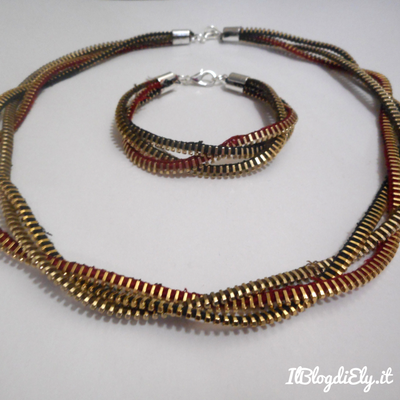 come realizzare una collana con cerniere intrecciate