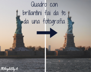 quadro con brillantini fai da te new york