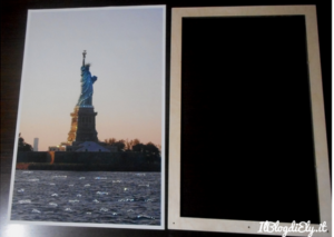 fotografia in quadro con brillantini fai da te new york