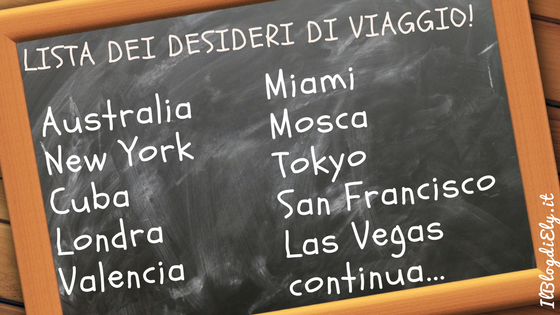 lista dei desideri di viaggio