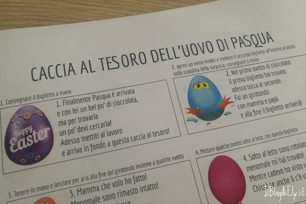 caccia al tesoro dell'uovo di Pasqua